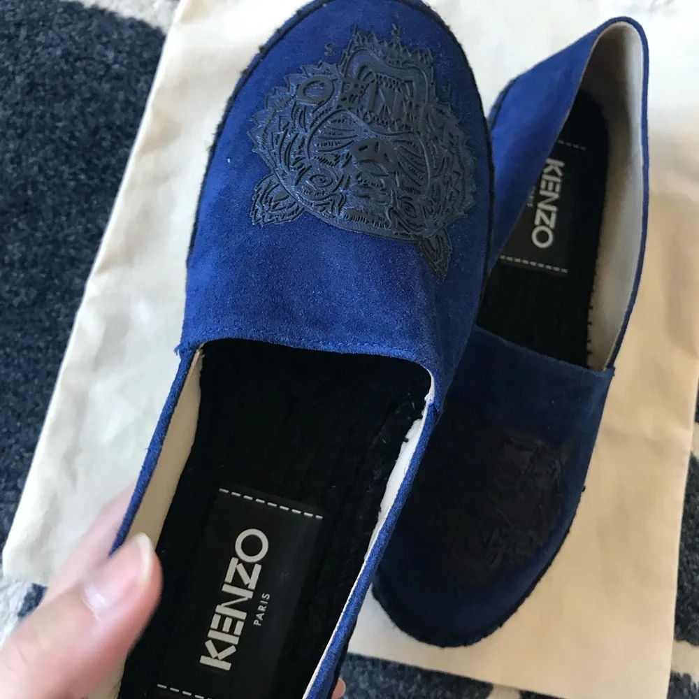 New Kenzo Tiger logo Suede Espadrille Sz36‎